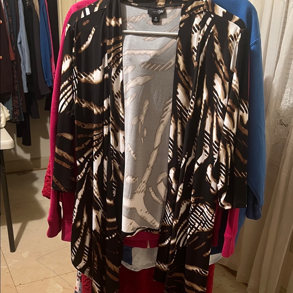 East 5th Black and Brown Patterned Women's Cardigan